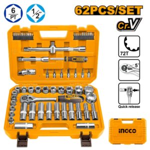 62 Piece 1/2″ socket set